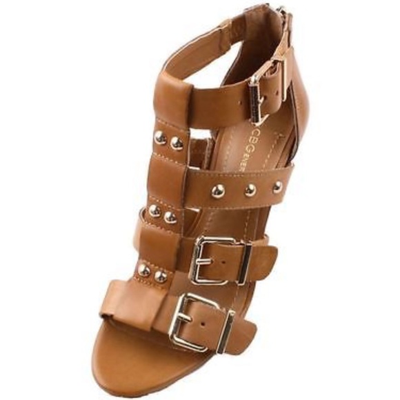 BCBGeneration Shoes - ⬇️ $50 BCBG Fizzy Tan Leather Gladiator  3" Heels